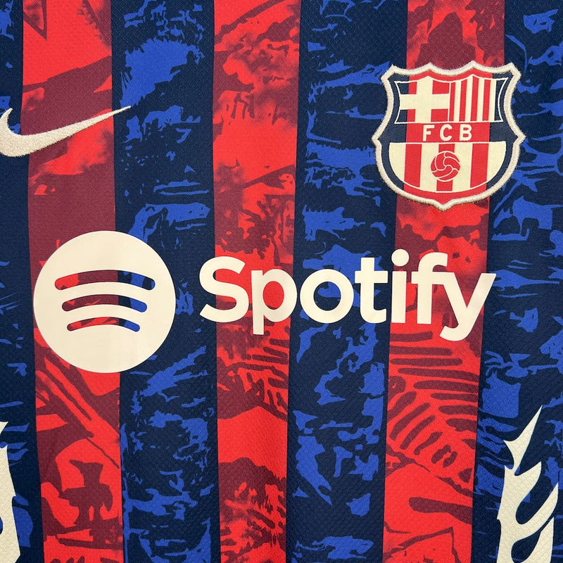 CAMISOLA DO BARCELONA 25/26 AZUL E VERMELHO EDIÇÃO ESPECIAL
