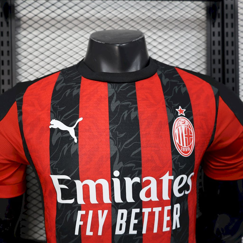 CAMISOLA VERSÃO PLAYER DO MILAN 25/26 VERMELHO E PRETO