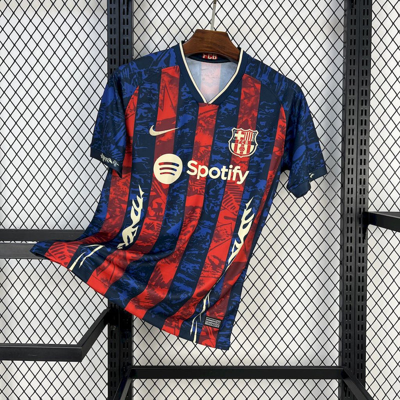 CAMISOLA DO BARCELONA 25/26 AZUL E VERMELHO EDIÇÃO ESPECIAL