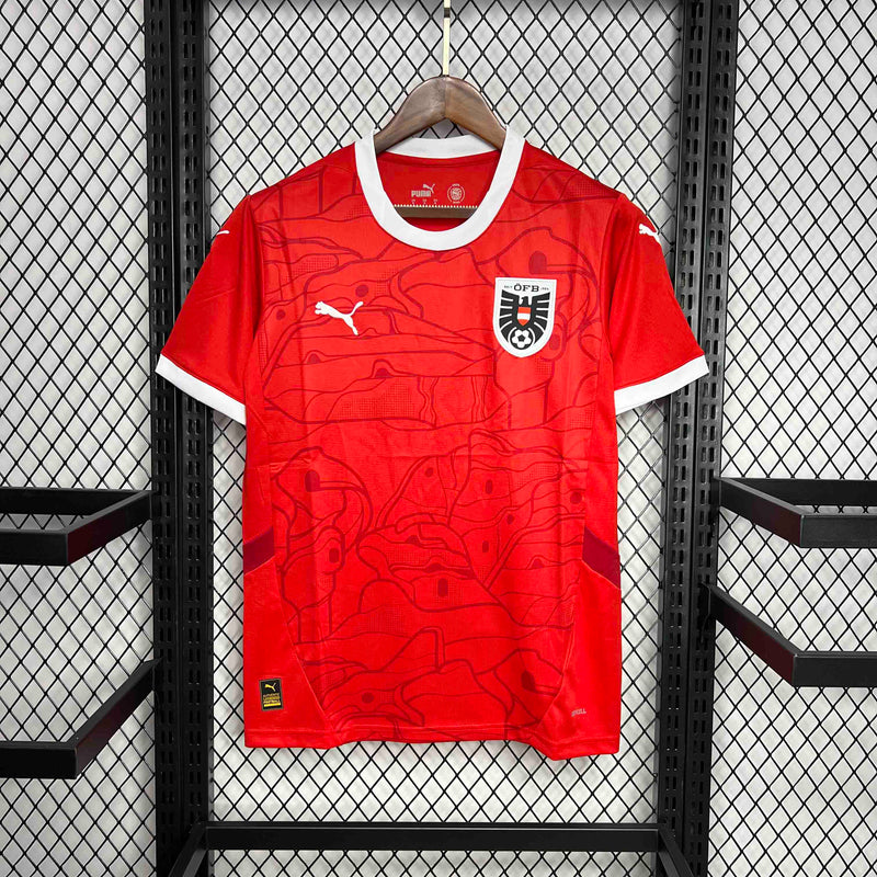 CAMISOLA DA SELEÇÃO DA AUSTRIA 25/26 VERMELHO