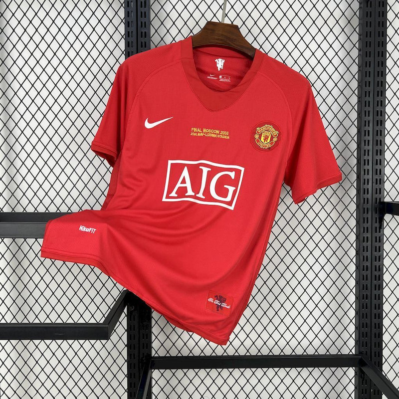 CAMISOLA RETRÔ DO MANCHESTER UNITED 07/08 VERMELHO