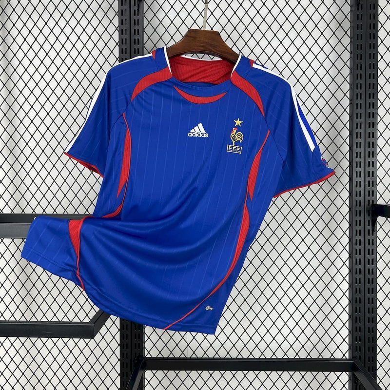 CAMISOLA RETRÔ DA FRANÇA 05/06 AZUL